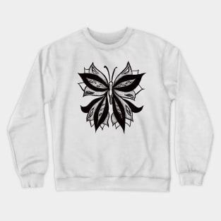 Abstract Butterfly Stipple Shaded Ink Drawing Crewneck Sweatshirt